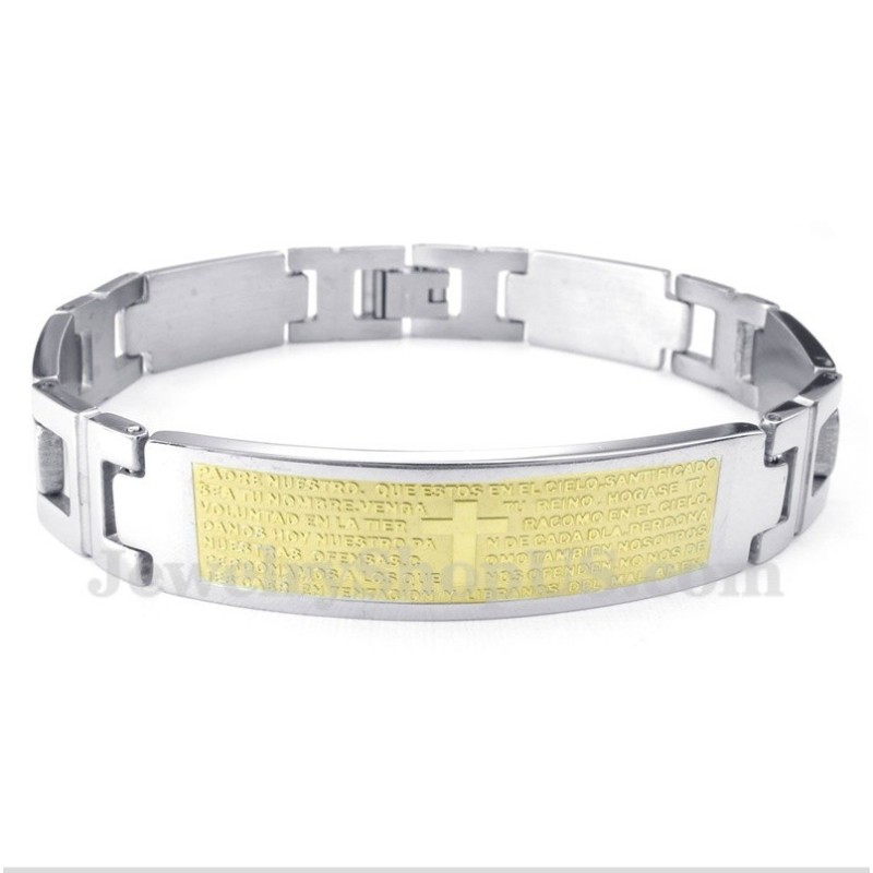 Herrenarmband Aus Titan Mit Kreuz Und Bibelvers Herrenarmband Aus Titan Mit Kreuz Und Bibelvers