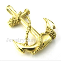 Herren Titan Gold Anker Anhänger Mit Gratis Kette