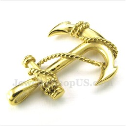 Herren Titan Gold Anker Anhänger Mit Gratis Kette