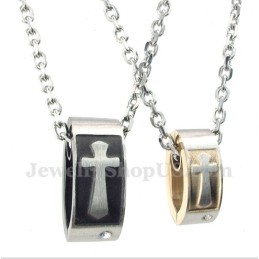 Titan-Kreuz-Paaranhänger Mit Kostenloser Kette (Ein Paar)