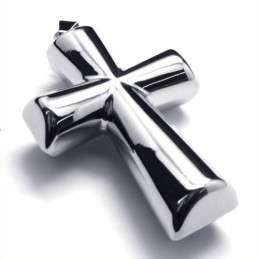 Modischer Säulenkreuz-Anhänger Aus Titan (Silber)