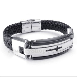 Herren Titan Kreuz Lederarmband