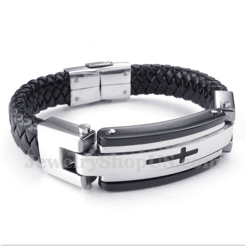 Herren Titan Kreuz Lederarmband Herren Titan Kreuz Lederarmband