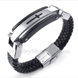 Herren Titan Kreuz Lederarmband