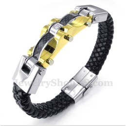 Herrenarmband Aus Titan Und Kohlefaser-Leder