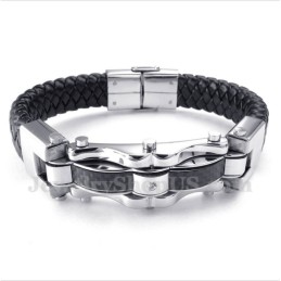 Herrenarmband Aus Titan Und Kohlefaser-Leder