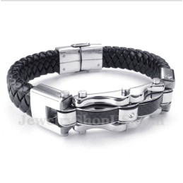 Herrenarmband Aus Titan Und Kohlefaser-Leder