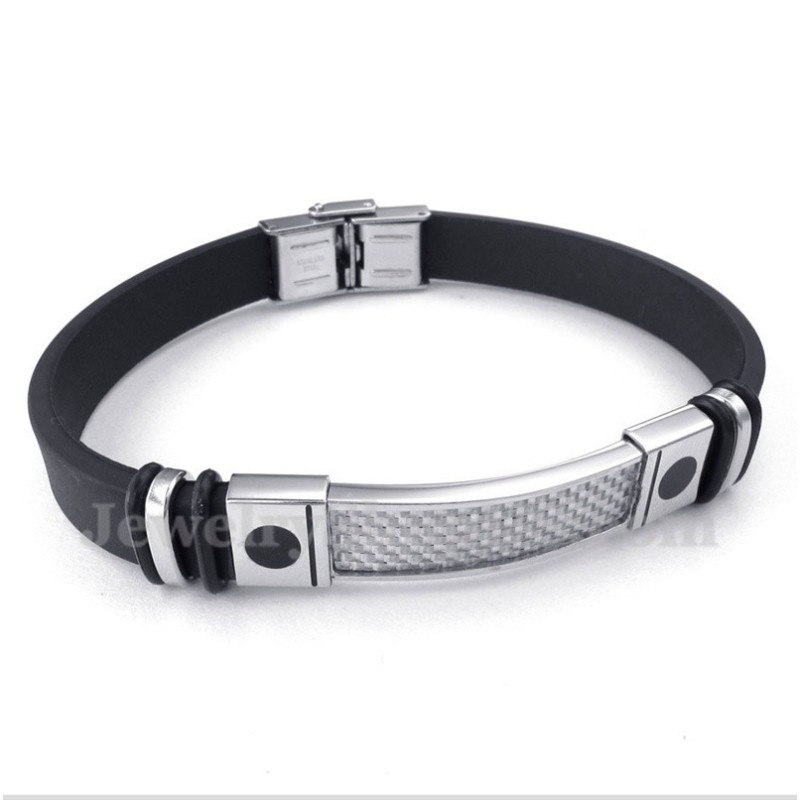 Herrenarmband Aus Titan Und Karbonfaser Herrenarmband Aus Titan Und Karbonfaser