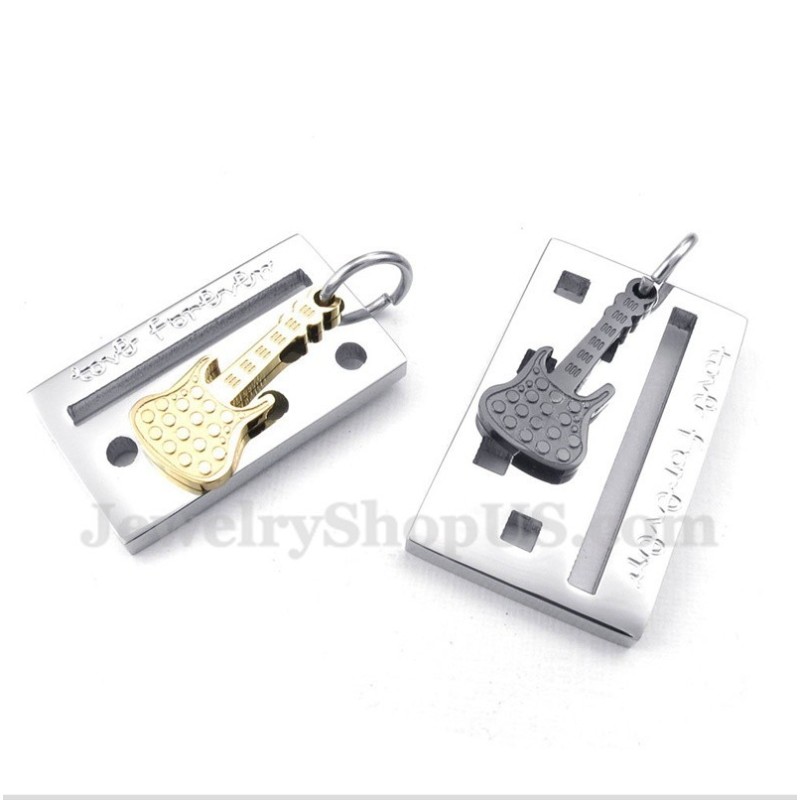 Titan-Gitarren-Paaranhänger Mit Kostenloser Kette (Ein Paar) Titan-Gitarren-Paaranhänger Mit Kostenloser Kette (Ein Paar)