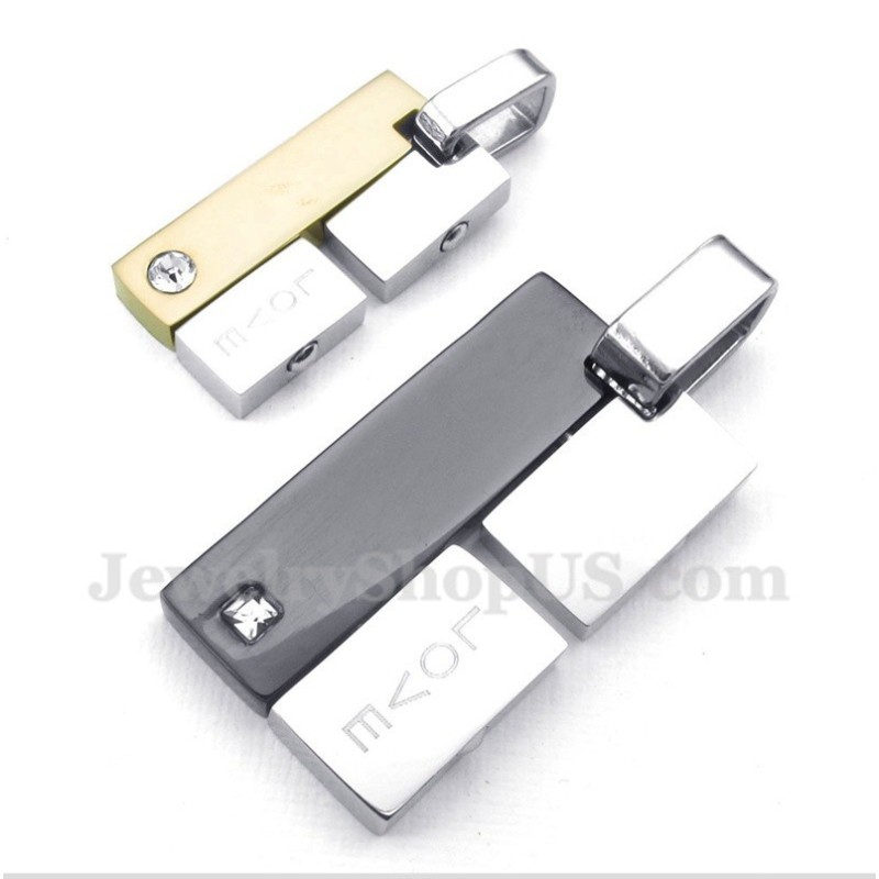 Rechteckiger Liebesanhänger Aus Titan Für Paare Mit Kostenloser Kette (Ein Paar) Rechteckiger Liebesanhänger Aus Titan Für Paare Mit Kostenloser Kette (Ein Paar)