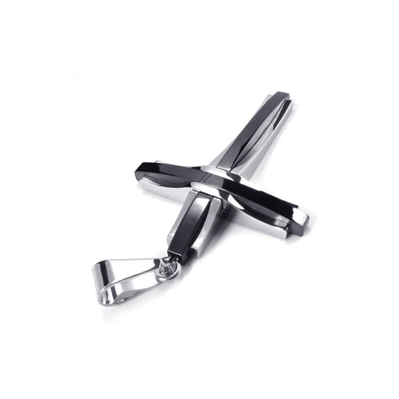 Modischer Ripple Cross Titan-Anhänger (Schwarz) Modischer Ripple Cross Titan-Anhänger (Schwarz)