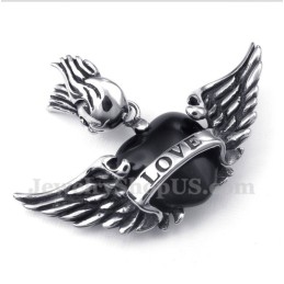 Herren Titan Love Black Diamond Wings Anhänger Mit Kostenloser Kette