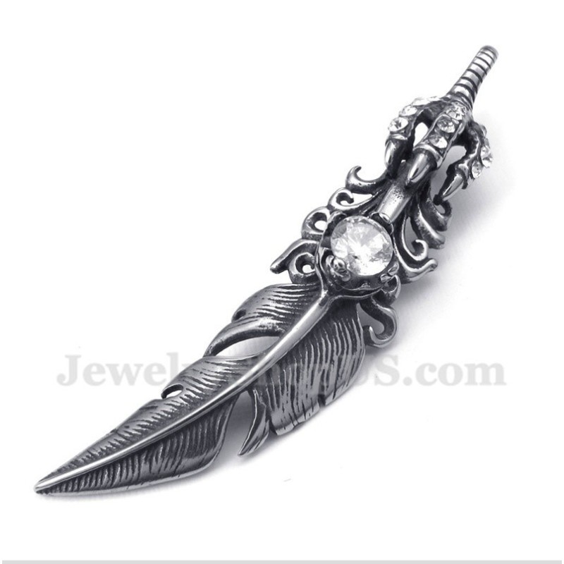 Herren-Anhänger Aus Titan Mit Feder Und Kostenloser Kette Herren-Anhänger Aus Titan Mit Feder Und Kostenloser Kette