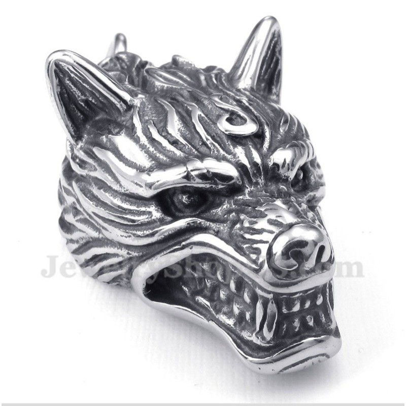 Herren-Anhänger Wolfskopf Aus Titan Mit Kostenloser Kette Herren-Anhänger Wolfskopf Aus Titan Mit Kostenloser Kette