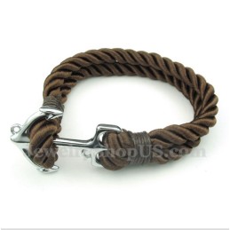 Herren-Armband Aus Titan Mit Anker-Baumwollseil