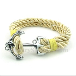Herren-Armband Aus Titan Mit Anker-Baumwollseil