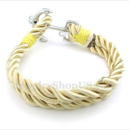 Herren-Armband Aus Titan Mit Anker-Baumwollseil
