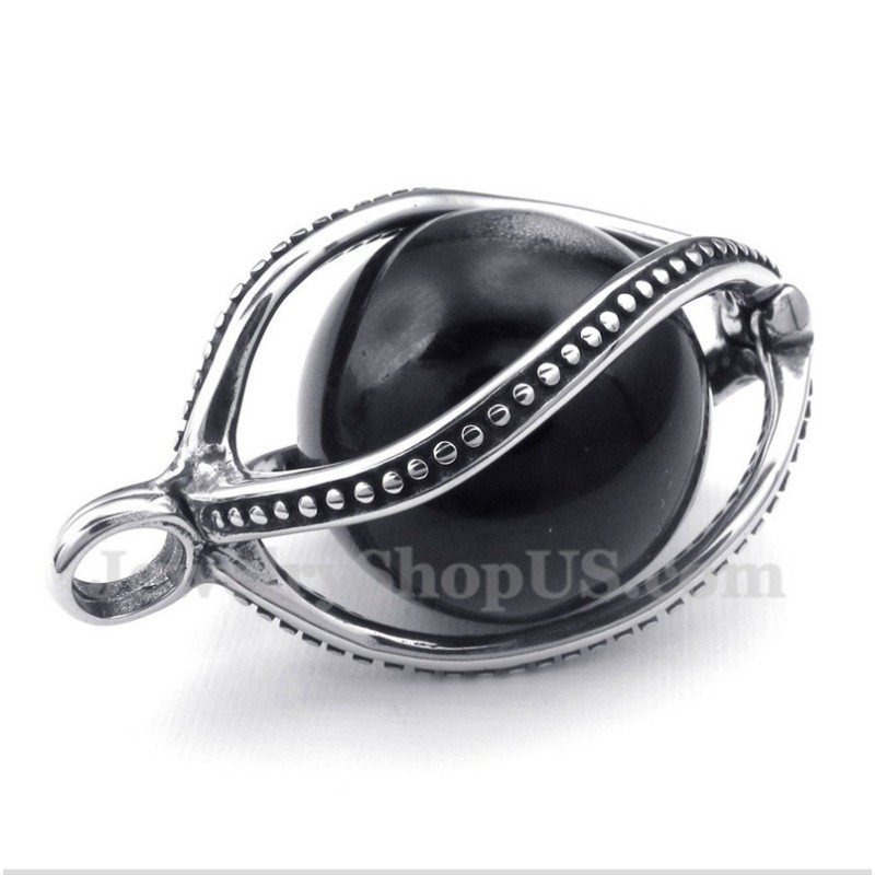 Herren Titan Schwarz Opal Anhänger Mit Gratis Kette Herren Titan Schwarz Opal Anhänger Mit Gratis Kette
