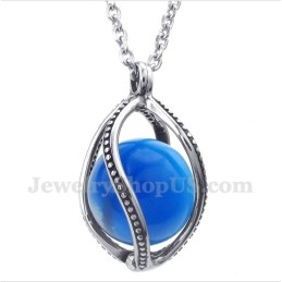 Herren-Anhänger Aus Titan Mit Blauem Opal Und Kostenloser Kette