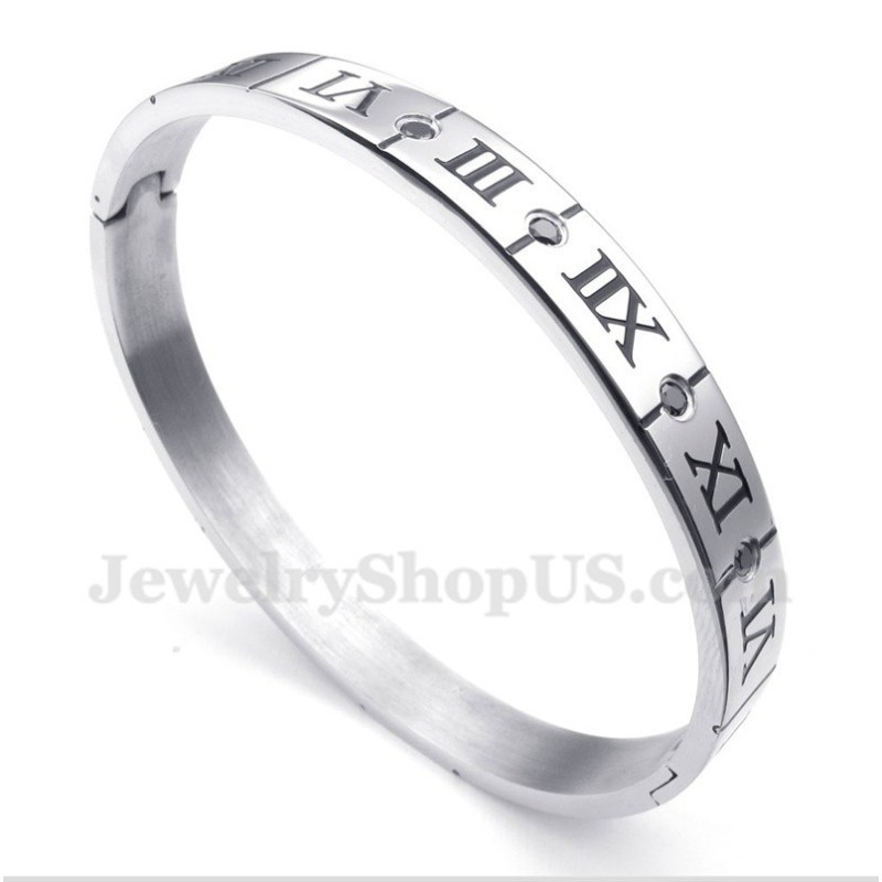 Herrenarmband Aus Titan Mit Diamanten Und Römischen Ziffern Herrenarmband Aus Titan Mit Diamanten Und Römischen Ziffern