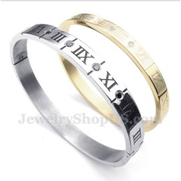 Titan-Paararmband Mit Römischen Ziffern Und Diamanten (Ein Paar)