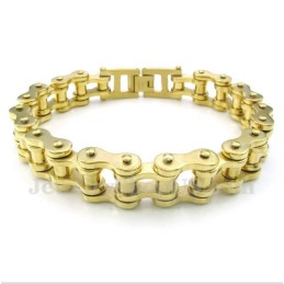 Herren-Fahrradkettenarmband Aus Titan Und Gold