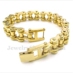 Herren-Fahrradkettenarmband Aus Titan Und Gold