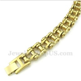 Herren-Fahrradkettenarmband Aus Titan Und Gold