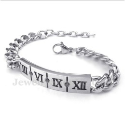 Herrenarmband Aus Titan Mit Römischen Ziffern Und Diamanten