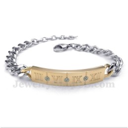 Herrenarmband Aus Titan Mit Römischen Ziffern Und Diamanten