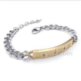 Herrenarmband Aus Titan Mit Römischen Ziffern Und Diamanten