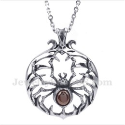 Herren Titan Roter Diamant Spinnenanhänger Mit Freier Kette