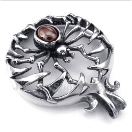 Herren Titan Roter Diamant Spinnenanhänger Mit Freier Kette