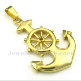 Herren Titan Gold Ruder Anhänger Mit Kostenloser Kette
