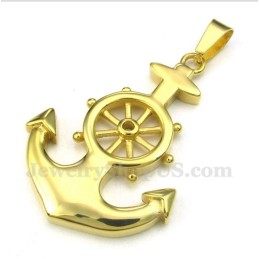 Herren Titan Gold Ruder Anhänger Mit Kostenloser Kette