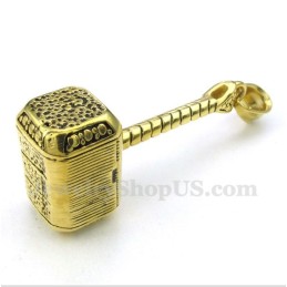 Thors Hammer Anhänger Aus Titan Und Gold Für Herren Mit Kostenloser Kette