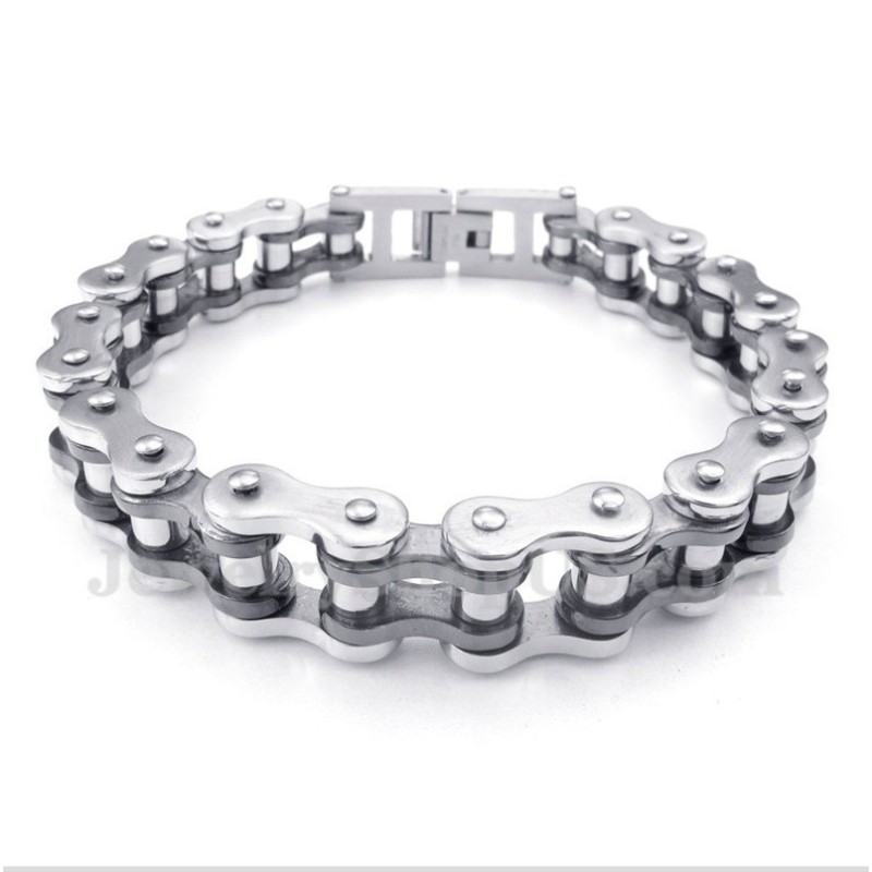 Herren-Fahrradkettenarmband Aus Titan In Schwarz Herren-Fahrradkettenarmband Aus Titan In Schwarz