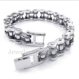 Herren-Fahrradkettenarmband Aus Titan In Schwarz