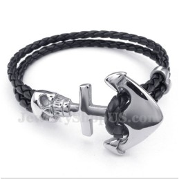 Herren Anker Leder Titan Armband