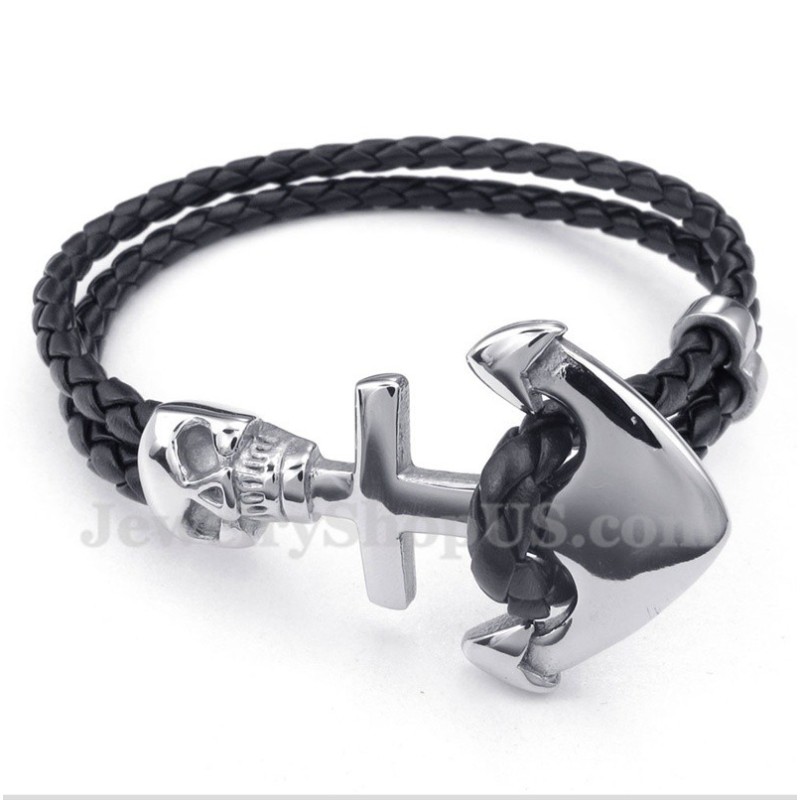 Herren Anker Leder Titan Armband Herren Anker Leder Titan Armband