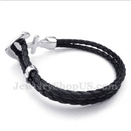 Herren Anker Leder Titan Armband