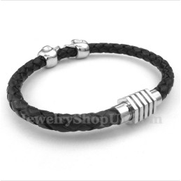 Herren-Lederarmband Aus Titan Mit Totenkopf