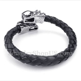 Herren-Lederarmband Mit Chinesischem Drachenkopf