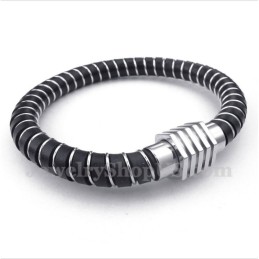 Herren-Lederarmband Mit Kabel