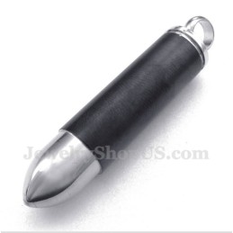 Herren Titan Schwarz Bullet Anhänger Mit Kostenloser Kette