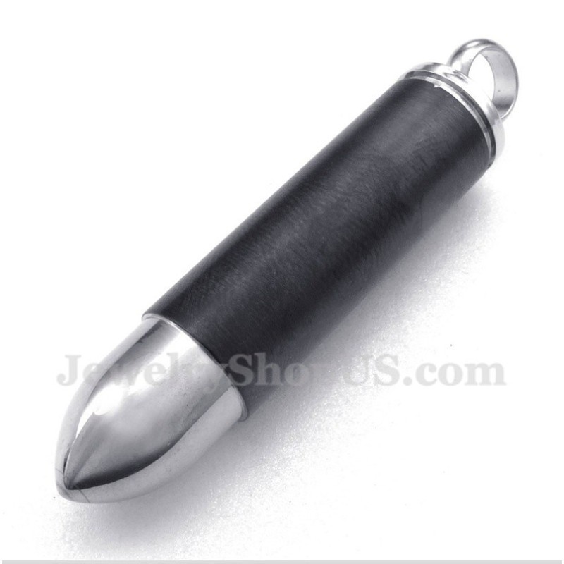 Herren Titan Schwarz Bullet Anhänger Mit Kostenloser Kette Herren Titan Schwarz Bullet Anhänger Mit Kostenloser Kette