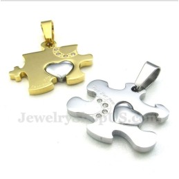 Titan-Gold-Puzzle-Paaranhänger Mit Kostenloser Kette (Ein Paar)