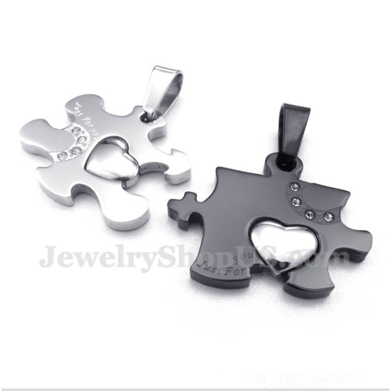 Titanschwarzer Puzzle-Paaranhänger Mit Kostenloser Kette (Ein Paar) Titanschwarzer Puzzle-Paaranhänger Mit Kostenloser Kette (Ein Paar)