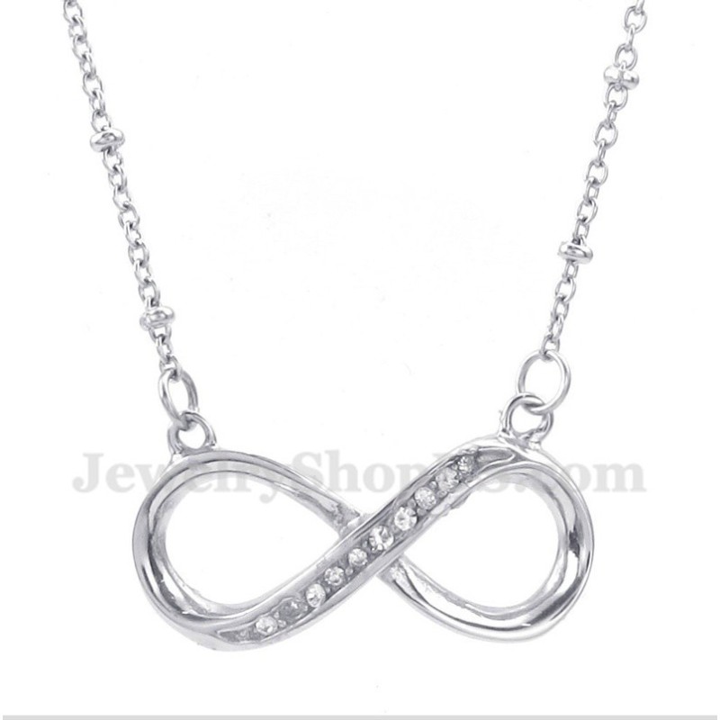 Herren-Halskette Mit Unendlichkeitssymbol Aus Titan Mit Diamanten Herren-Halskette Mit Unendlichkeitssymbol Aus Titan Mit Diamanten