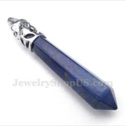 Lapislazuli-Hexagon-Prisma-Anhänger Für Herren Mit Kostenloser Kette